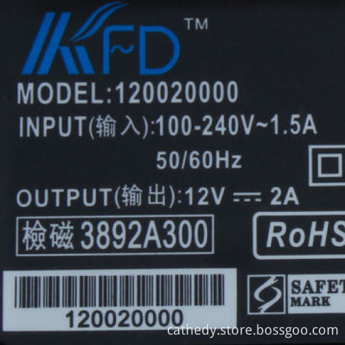 12V 2A Power Adapter Fit for LED, LCD, CCTV with CE,FC,GS,TUV,CB,SAA,RoHS certification,high quality